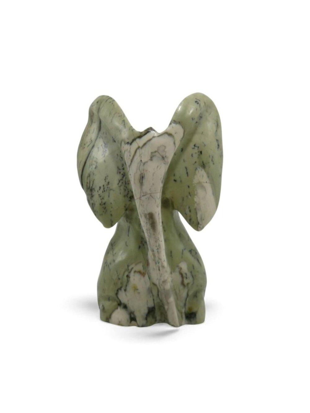 Hand Carved Butter Jade Stone Elephant Sculpture South Africa Signed Peter 5.5"
